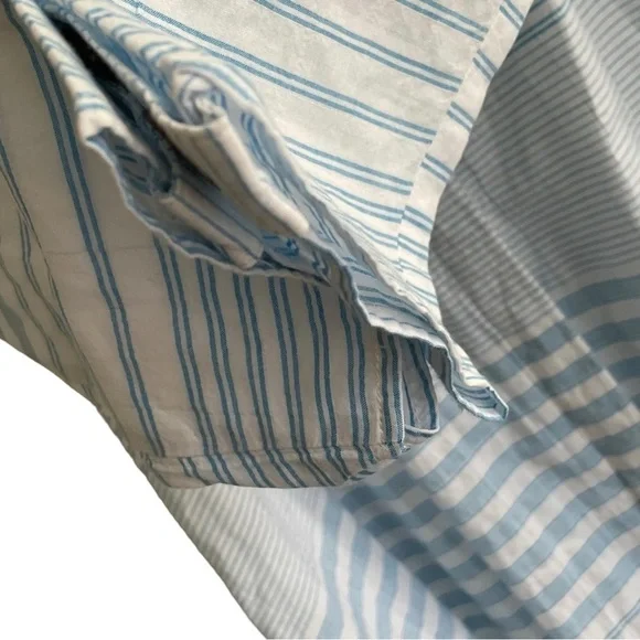 HABITAT Clothes to Live In Cotton Striped Oversized Blouse Blue White M - Picture 4 of 6